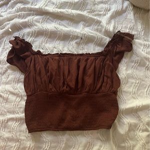 Brown off the shoulder PacSun tee